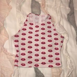 American Apparel Lips Crop Top